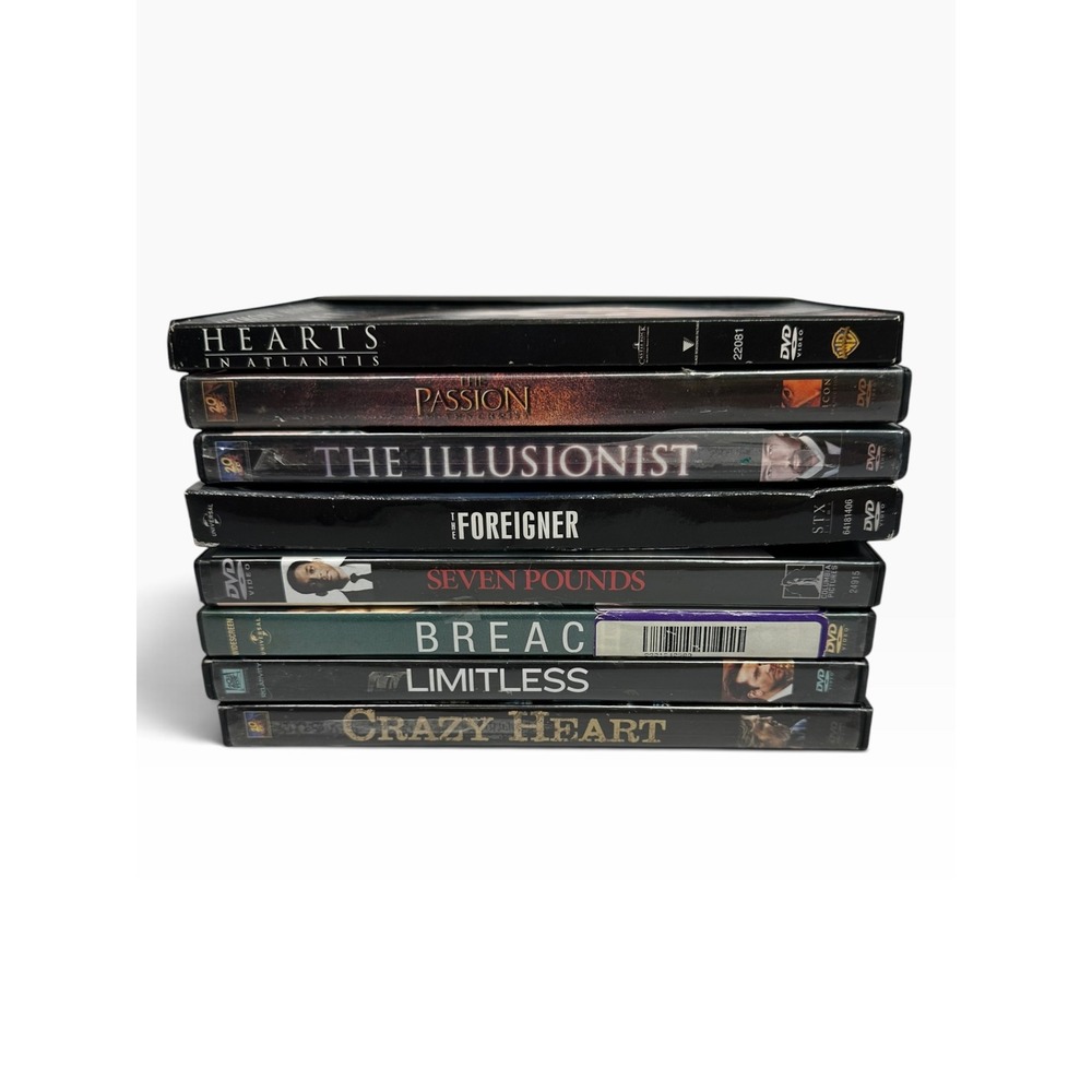 Mixed DVD Lot 8 Movies Passion of Christ Foreigner Limitless Seven Pounds